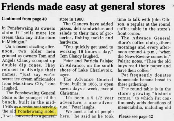 Ponshewaing Hotel - Jul 1994 Article